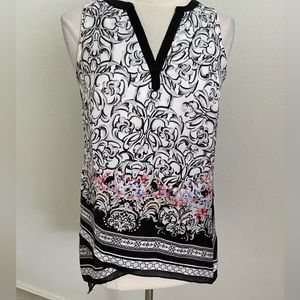 White House Black Market Sleeveless Tunic- Length Top Size Petite Medium